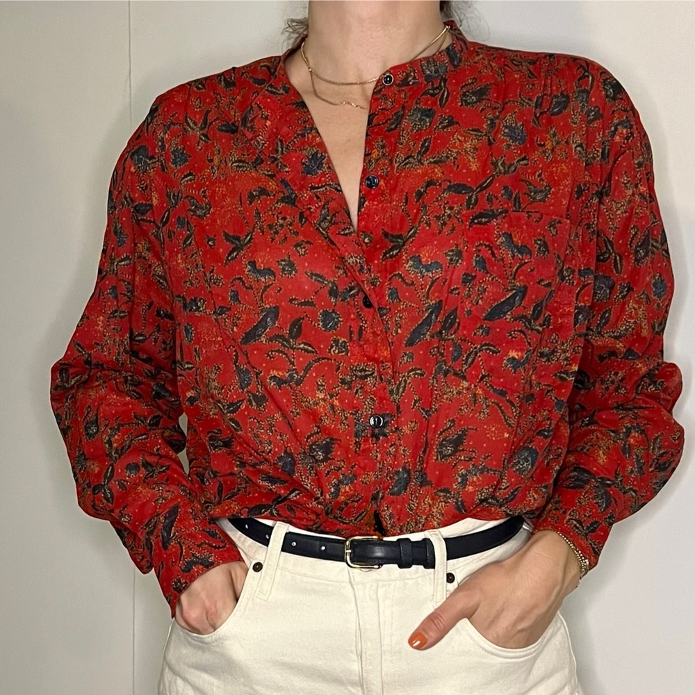 Isabel Marant Etoile Floral Red Women's Top - like new!!
